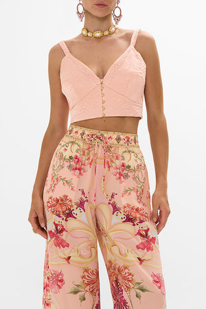 QUILTED BRALETTE BLOSSOMS AND BRUSHSTROKES