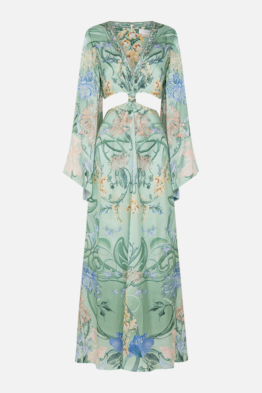 CAMILLA floral slouch shoulder bag in Stitched in Time print.