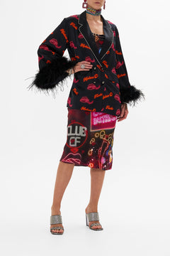 CAMILLA Black Flared Sleeve Double Breasted Jacket in Electric Loveland