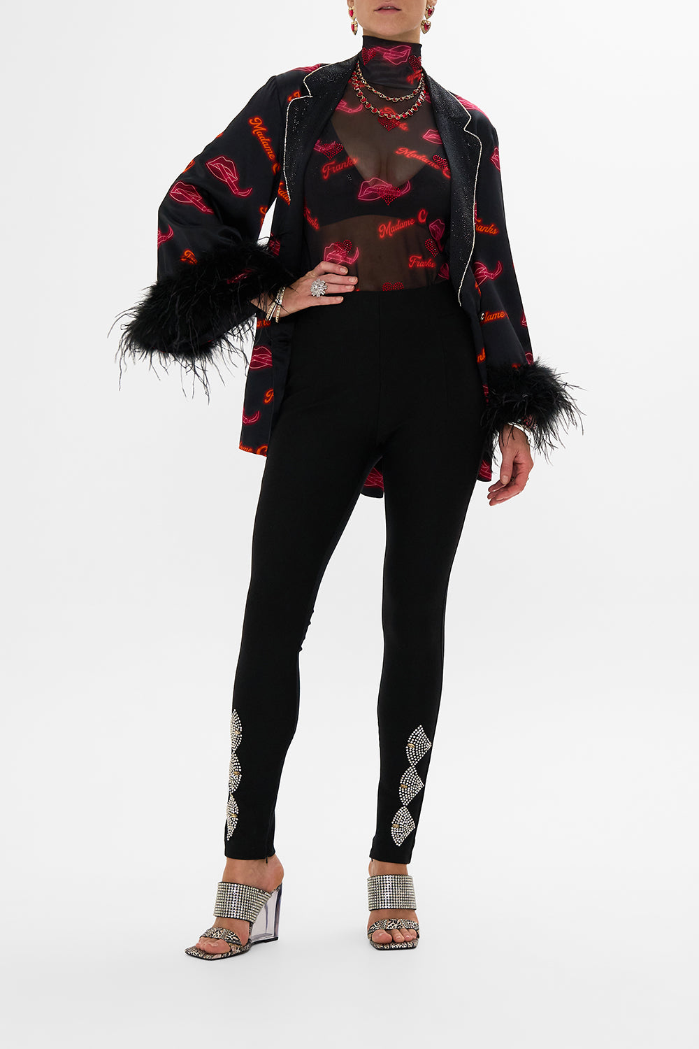 The CAMILLA RAGLAN SLEEVE FLARED KAFTAN STITCHED IN TIME in our  print.