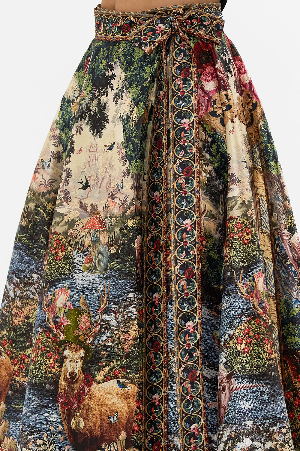 CAMILLA Floral Maxi Wrap Skirt in Tapestry Totems