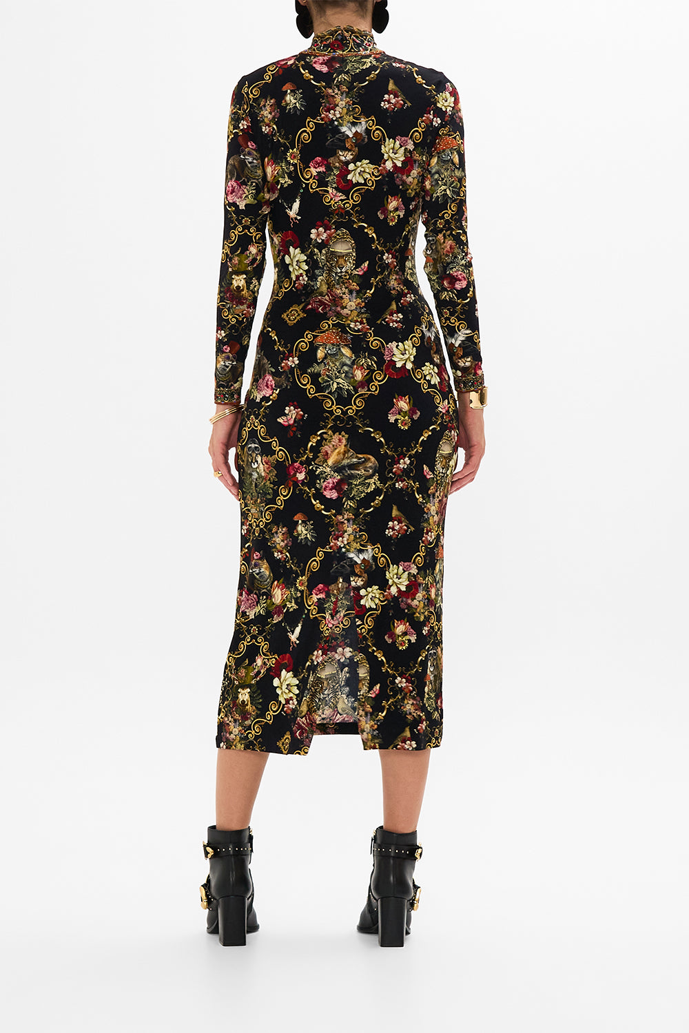 CAMILLA Black Turtleneck Jersey Dress in Told in the Tapestry