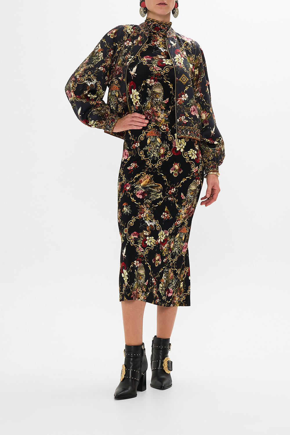 CAMILLA Black Turtleneck Jersey Dress in Told in the Tapestry