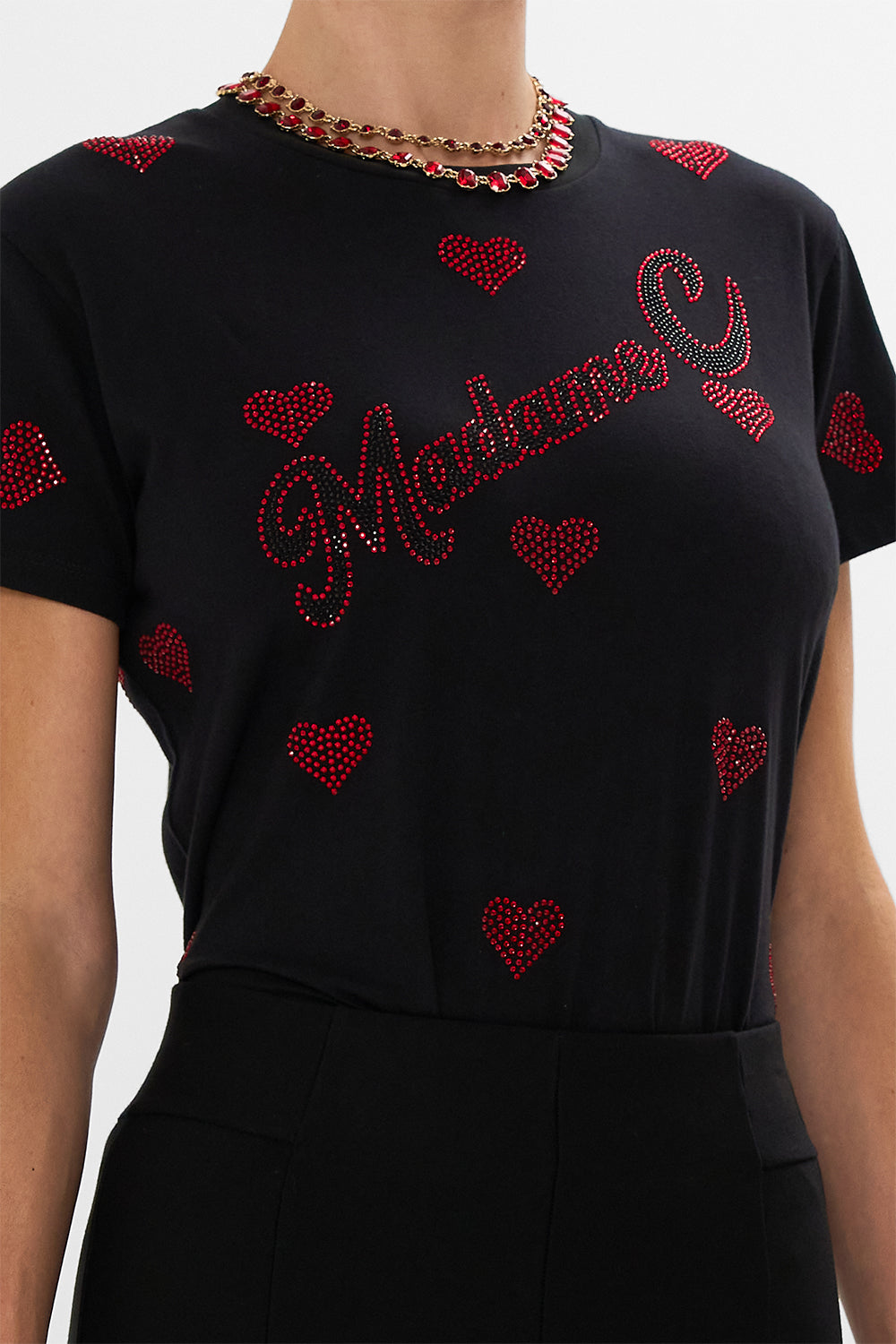 CAMILLA black tee in Electric Loveland print 