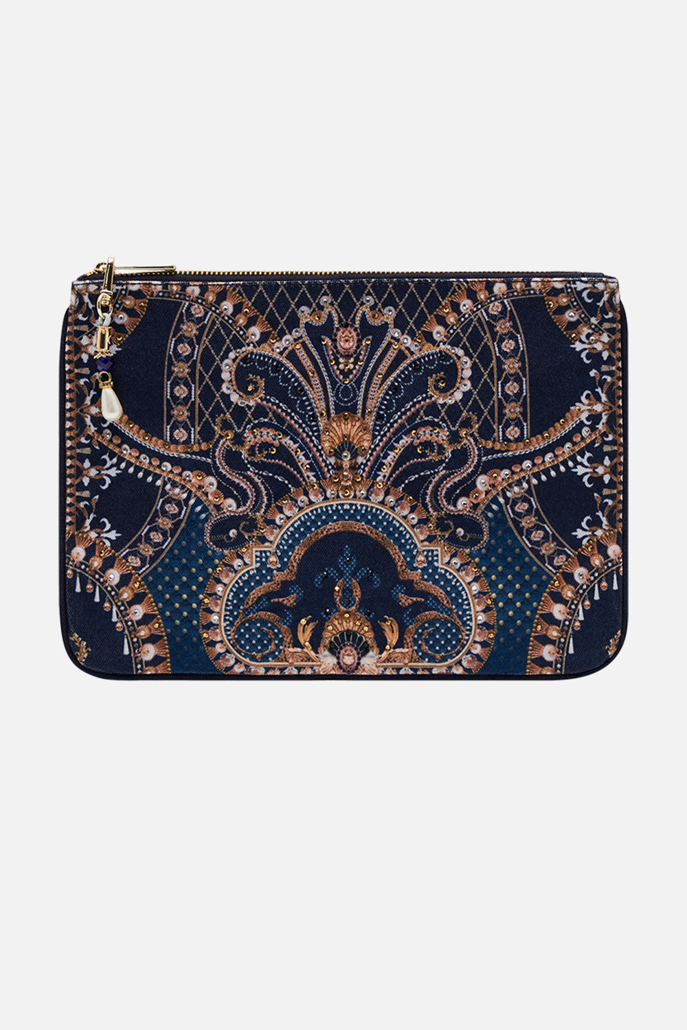 CAMILLA Leopard Small Canvas Clutch in Dance with the Duke print
