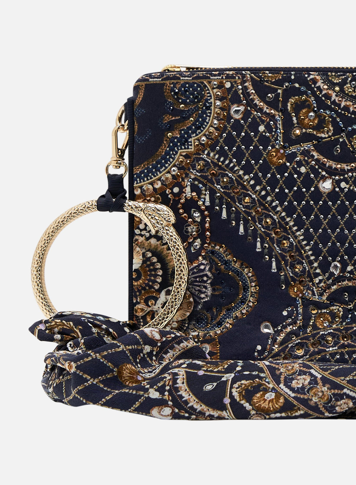 CAMILLA gold/black ring scarf clutch in Dance with the Duke