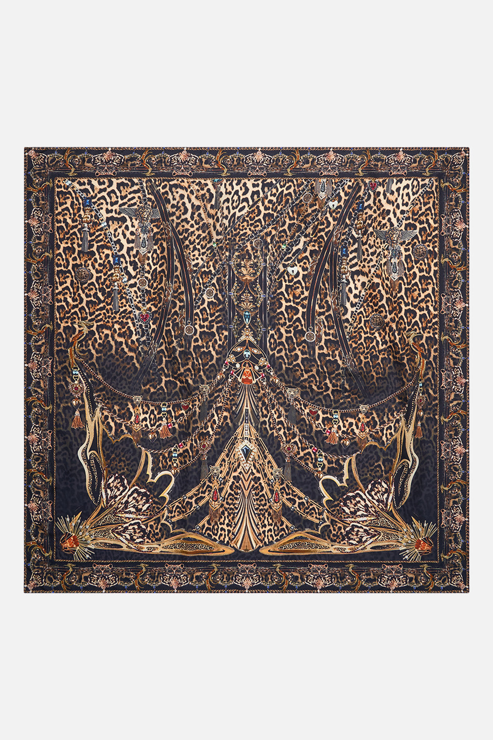 CAMILLA leopard large square scarf in Amsterglam
