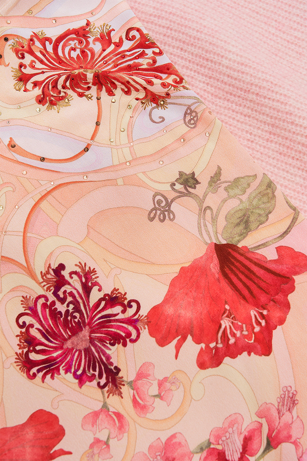 CAMILLA floral double-sided scarf in Blossoms and Brushstrokes