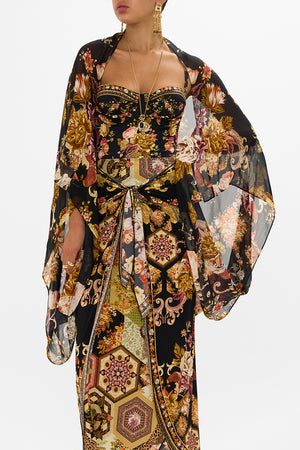 CAMILLA Floral Silk Shrug in Stitched in Time print