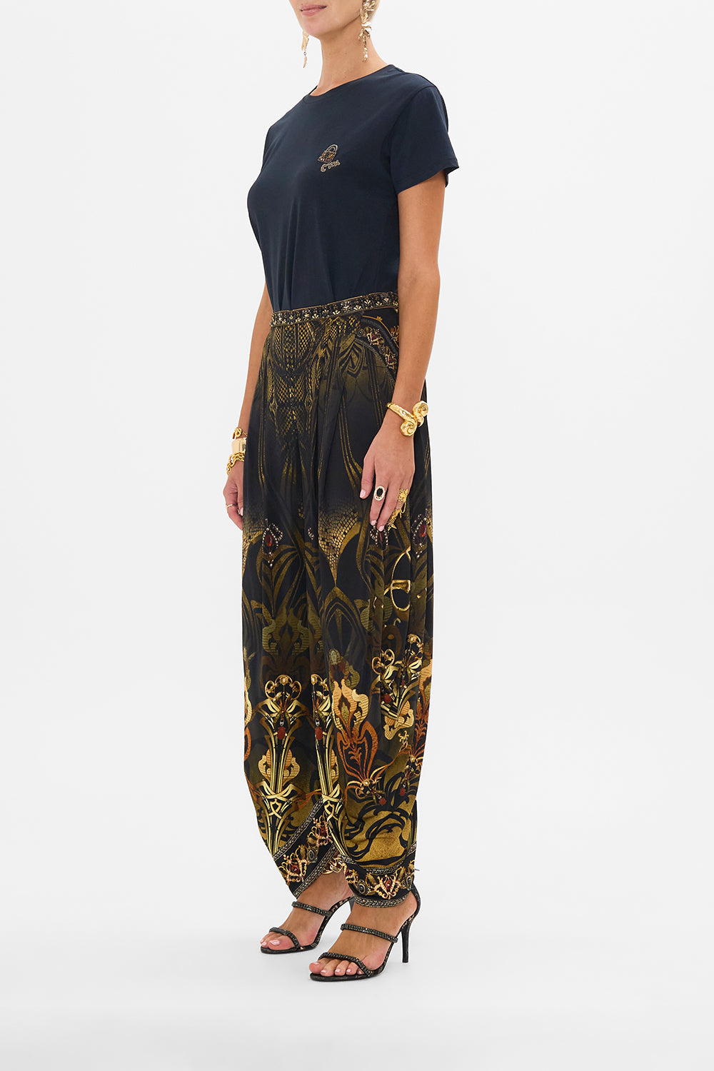 CAMILLA black graphic tee in Nouveau Noir 