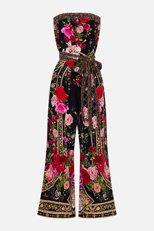 Product view of CAMILLA floral silk jumpsuit  in Reservation For Love print