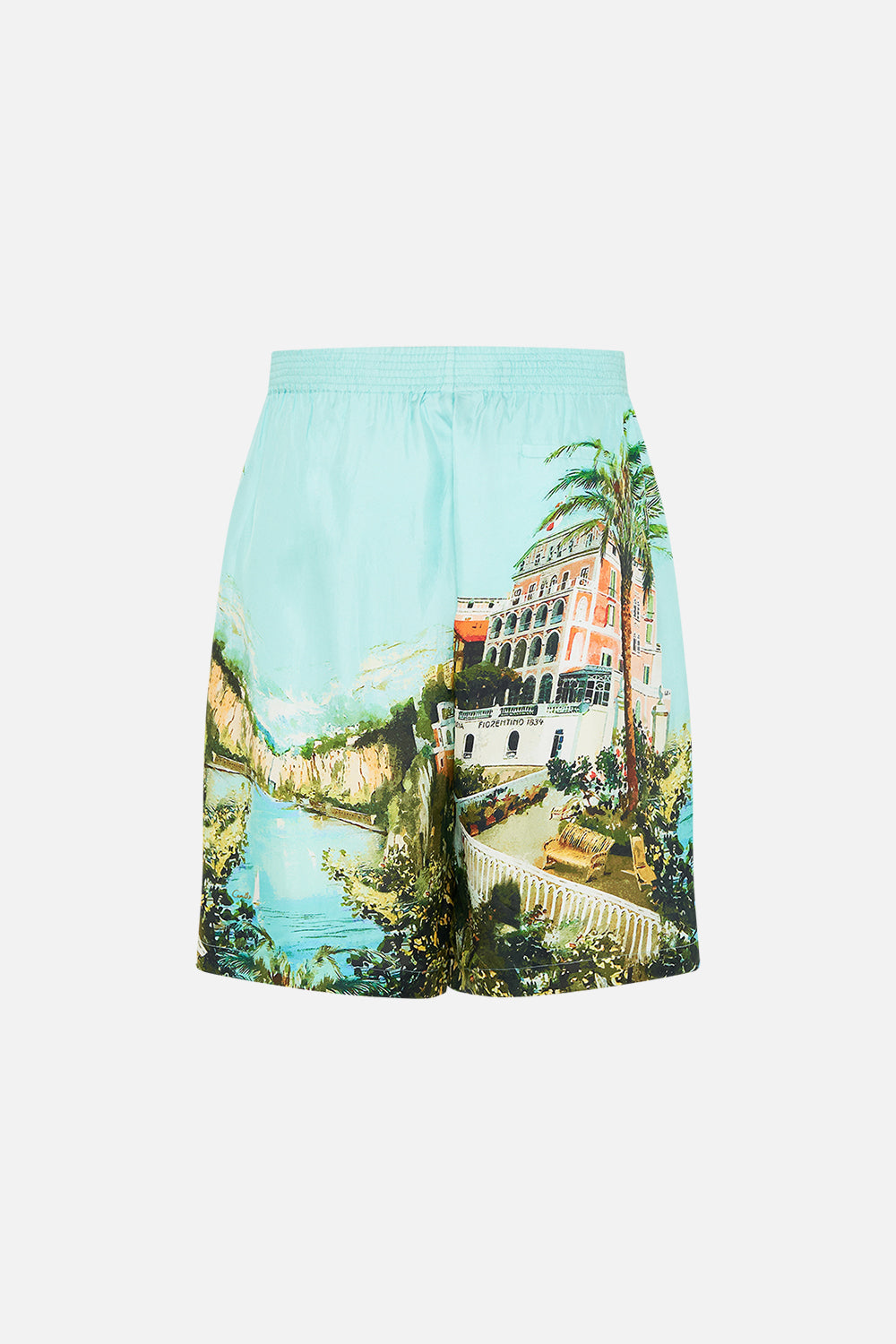The CAMILLA SHORT BIAS SLIP SKY CHEETAH in our  print.
