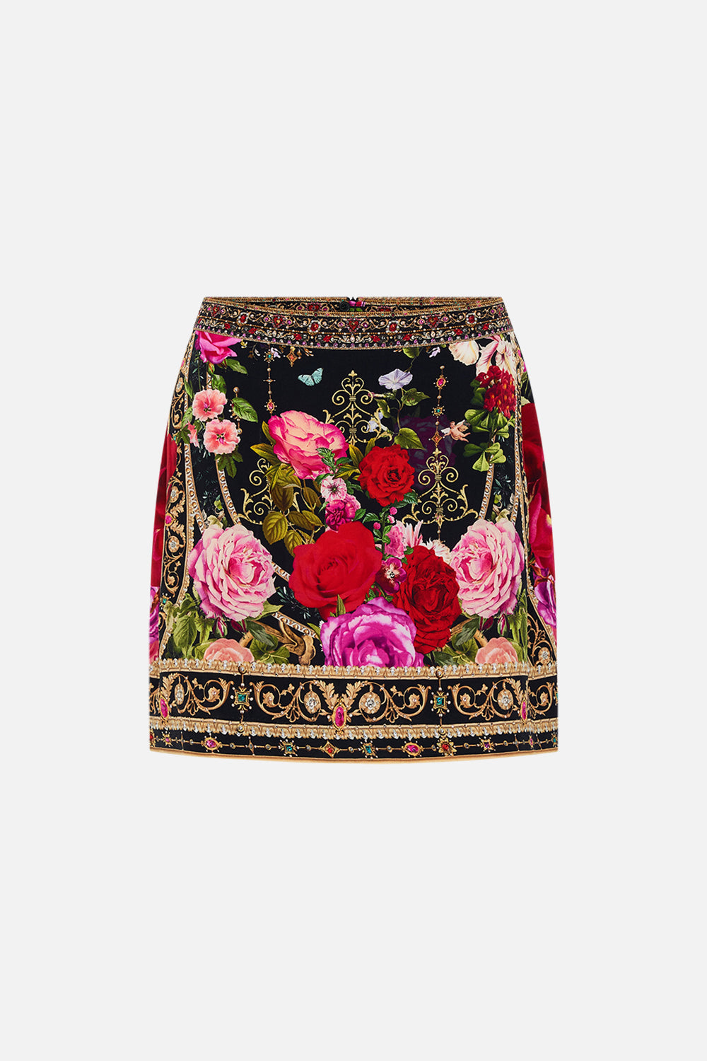CAMILLA floral mini skirt in Reservation For Love print