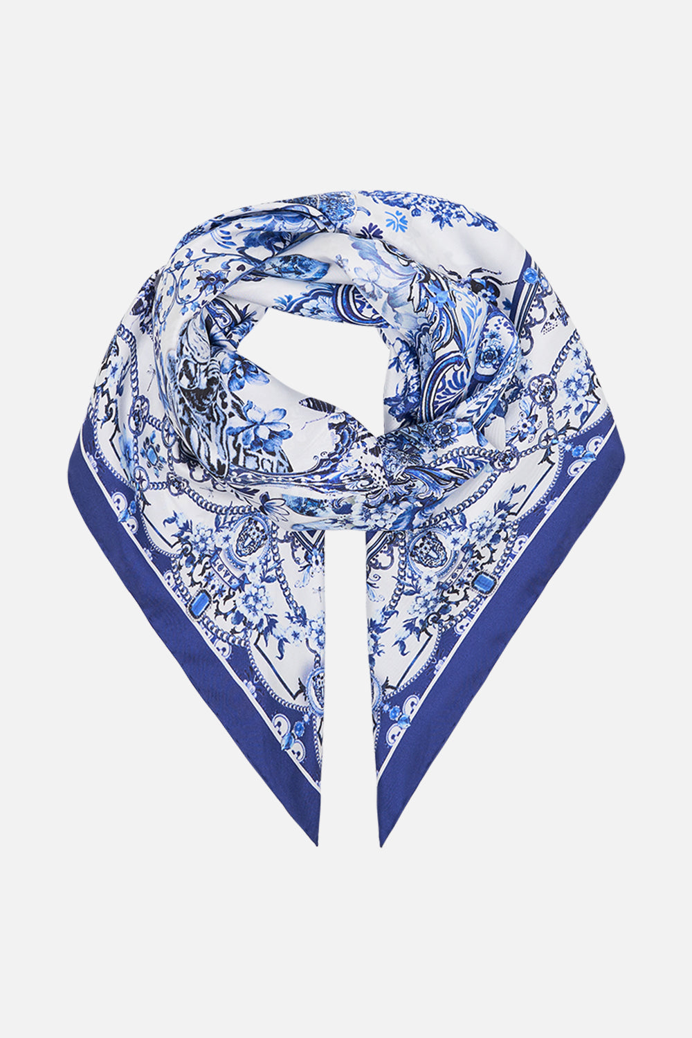 CAMILLA silk scarf in Glaze and Graze print