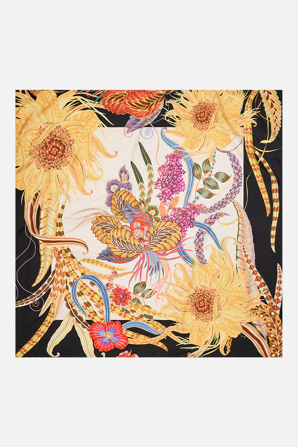 CAMILLA silk scarf in Sunflowers On My Mind print
