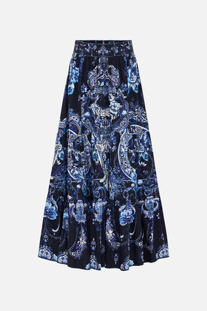 CAMILLA maxi skirt in Delft Dynasty print