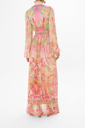 FLARED SLEEVE DRESS TEA WITH TUSCHINSKI