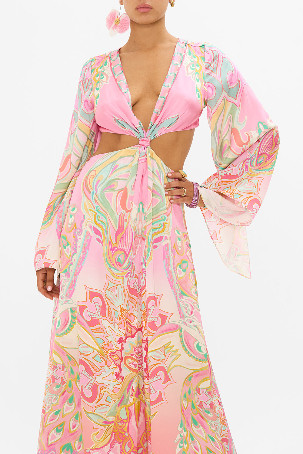 CAMILLA cut out dress in Tea With Tuchinski print