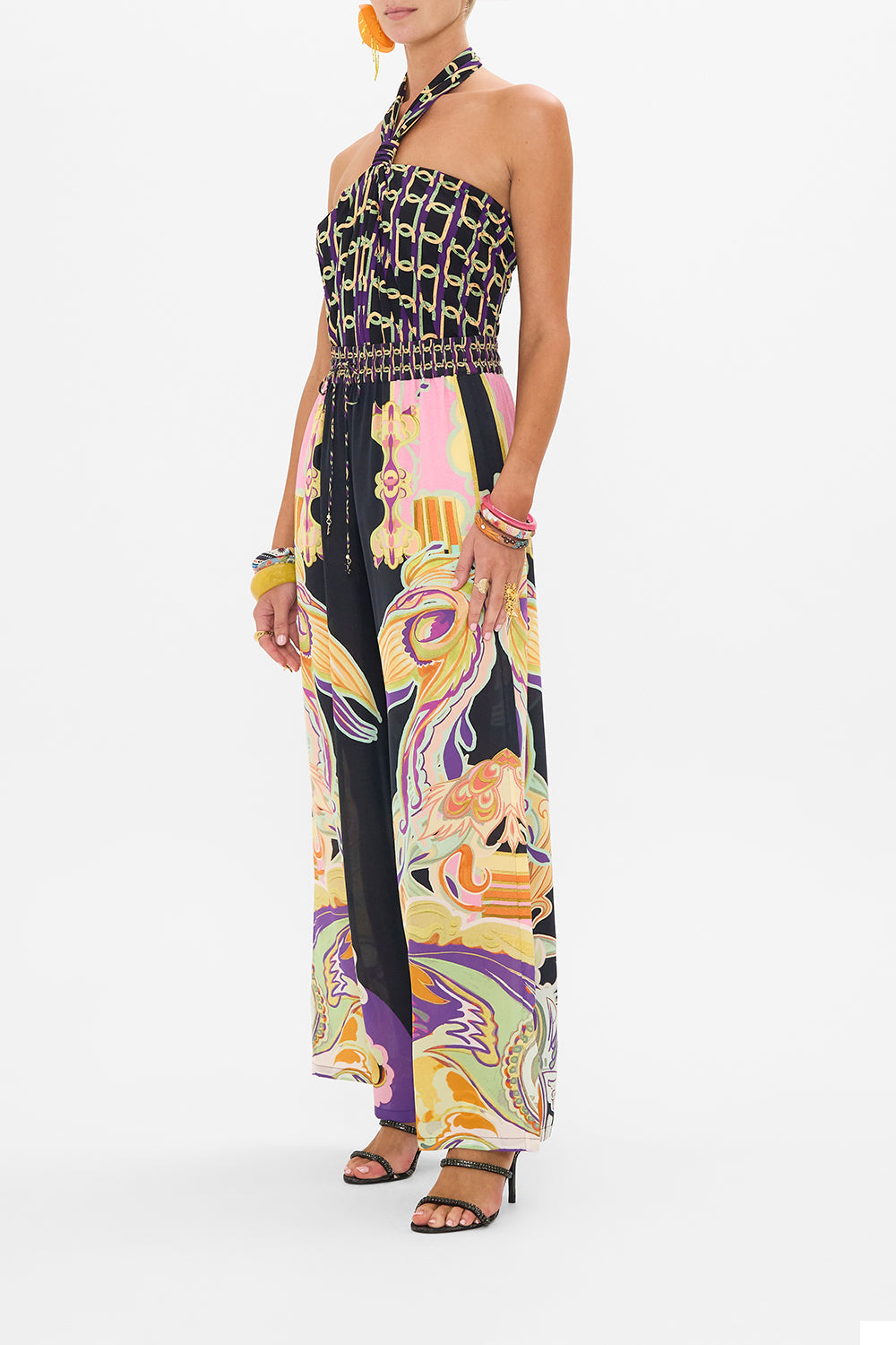 CAMILLA jerset top in Film Diva print