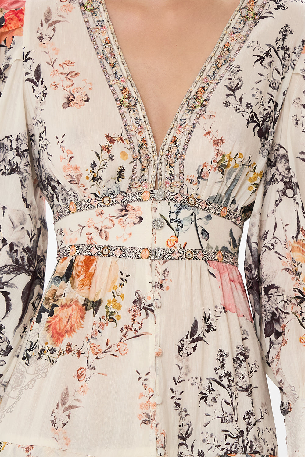 CAMILLA silk dress in De Haar Memoirs print