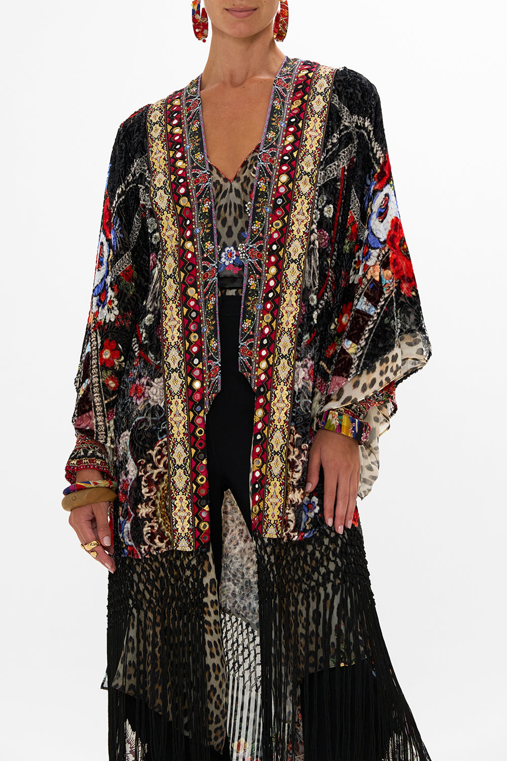 CAMILLA silk kimono in Volendam Dolls print