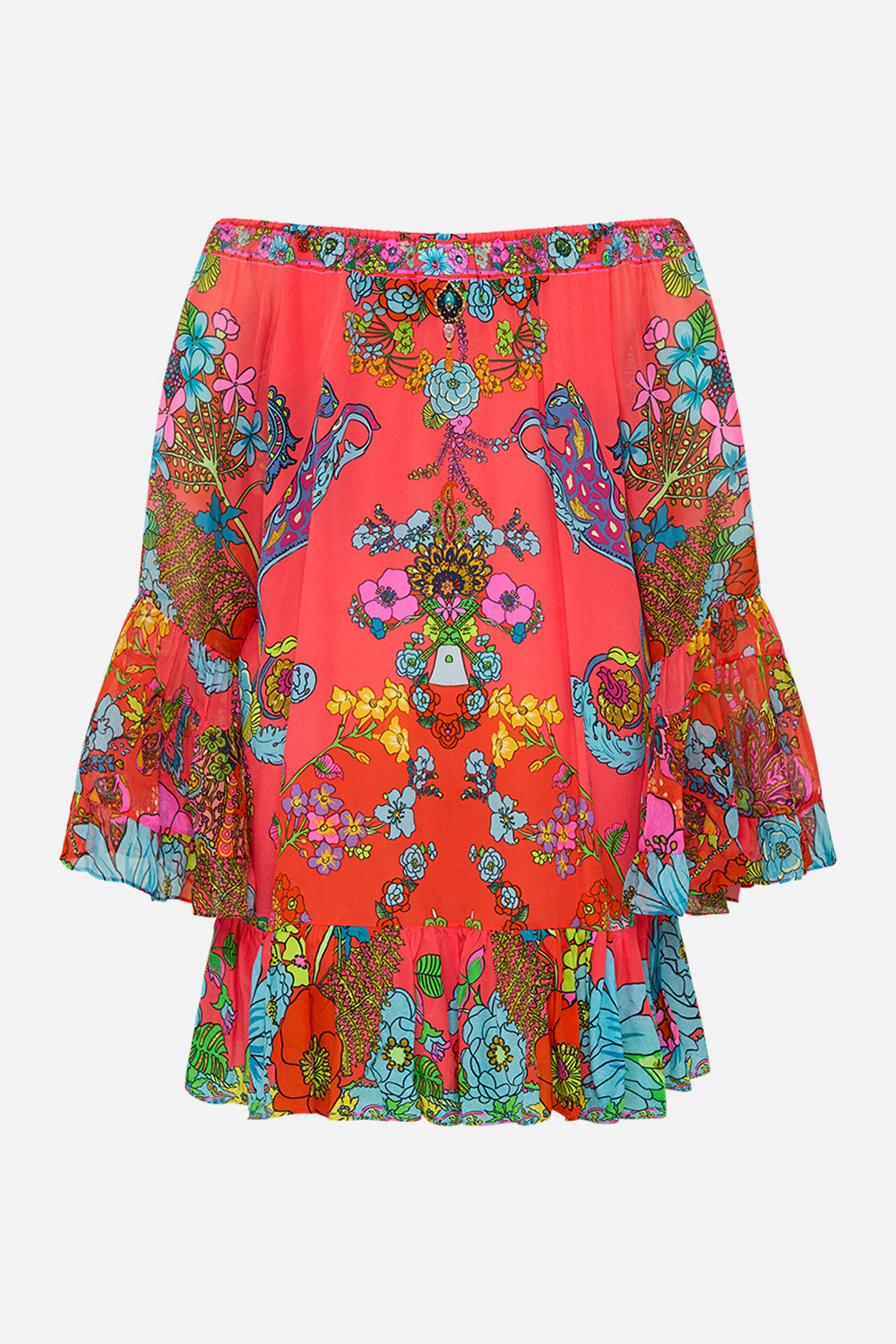 CAMILLA Floral Small Canvas Clutch in Petal Promise Land print