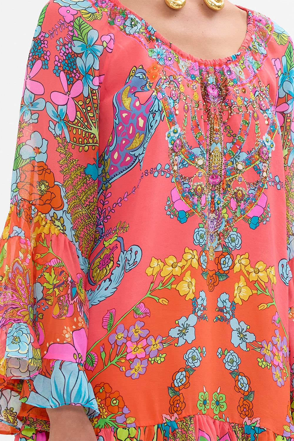 A LINE FRILL DRESS WINDMILLS AND WILDFLOWERS