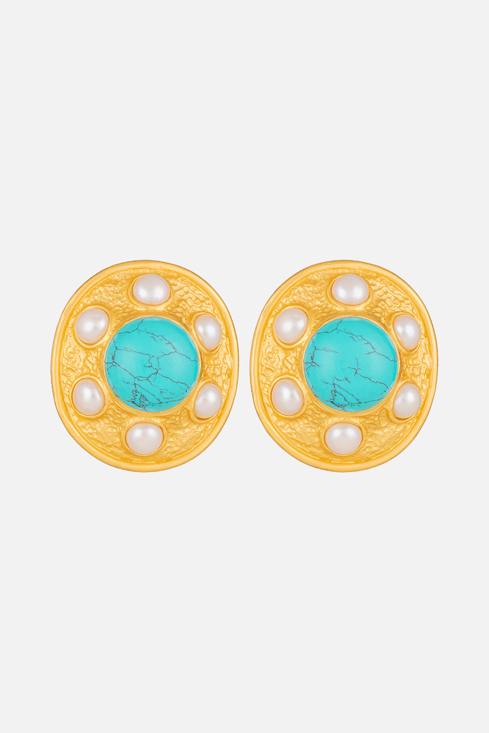 CAMILLA turquoise and pear earrings