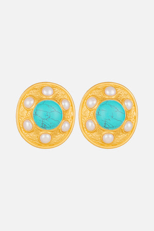 CAMILLA turquoise and pear earrings