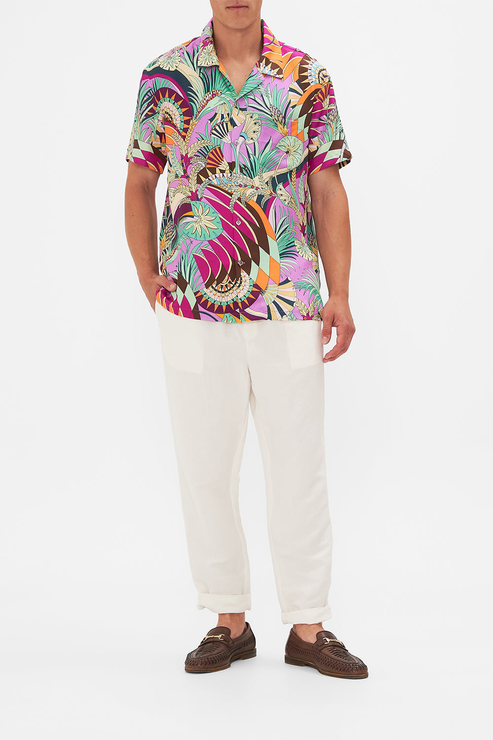The Giza Goddess Short Sleeve Camp Collared Shirt| CAMILLA The Giza Goddess Short Sleeve Camp Collared Shirt| CAMILLA