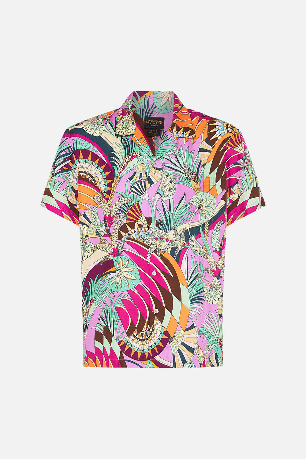 Hotel Franks By CAMILLA Short Sleeve Camp Collared Shirt in Giza Goddess print.
