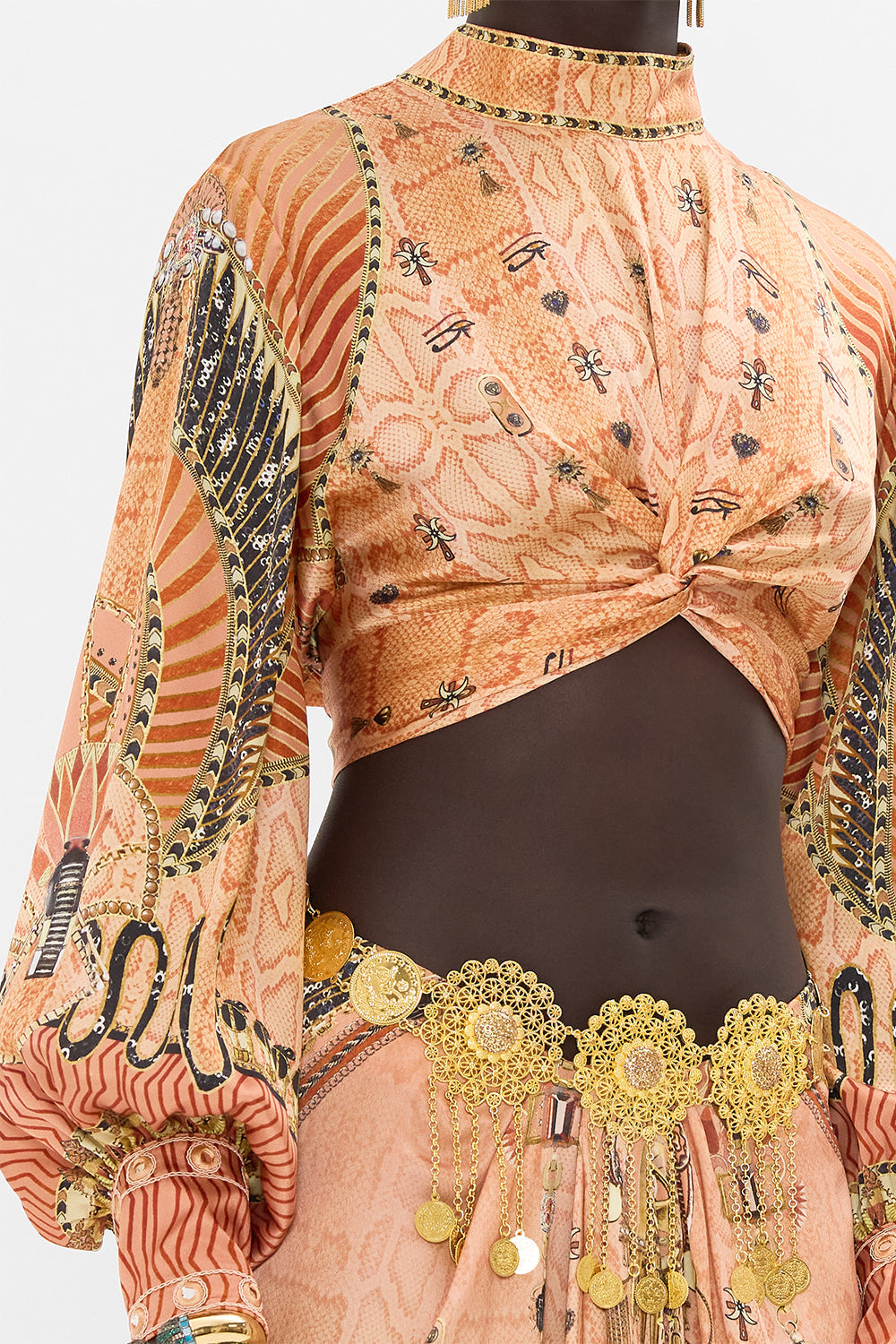The CAMILLA SCOOP BACK HEM DRESS MY FAIR PHARAOH in our  print.