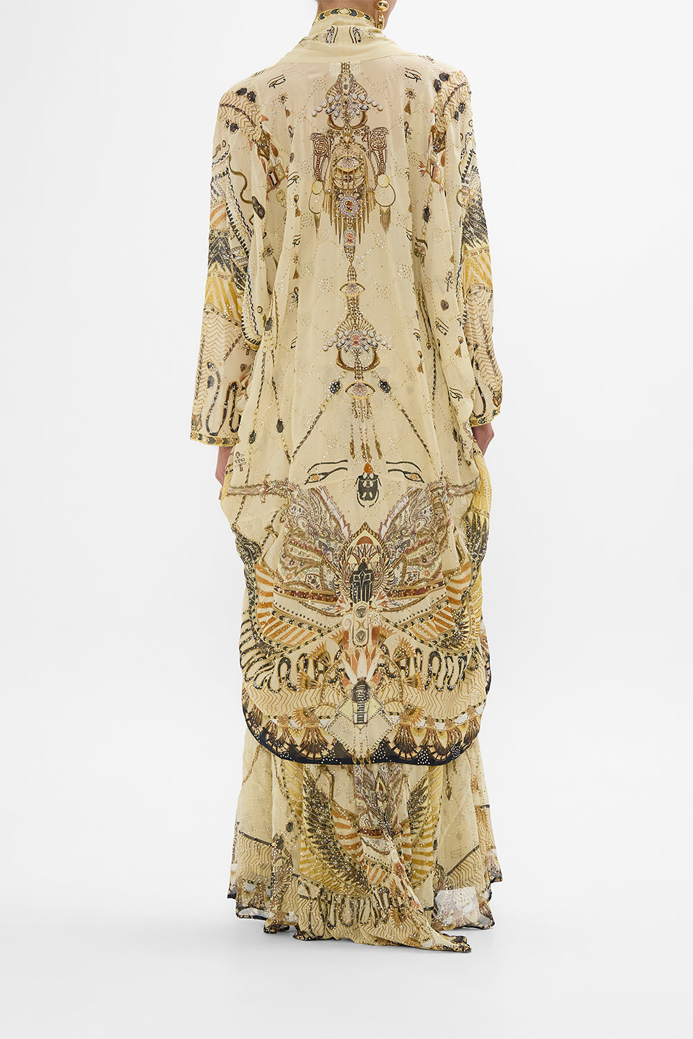 CAMILLA Gold Relaxed Cocoon Layer in Gateway to the Afterlife Print