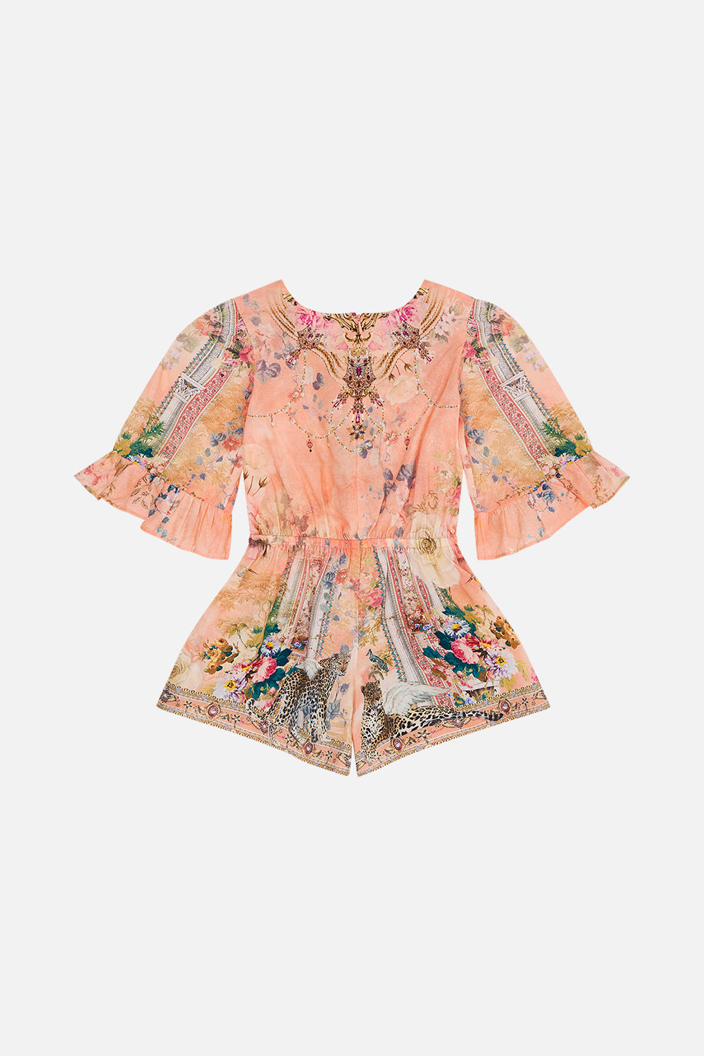 Milla By CAMILLA Floral Kids Playsuit with Frill Sleeve in The Jewellery Palace print.