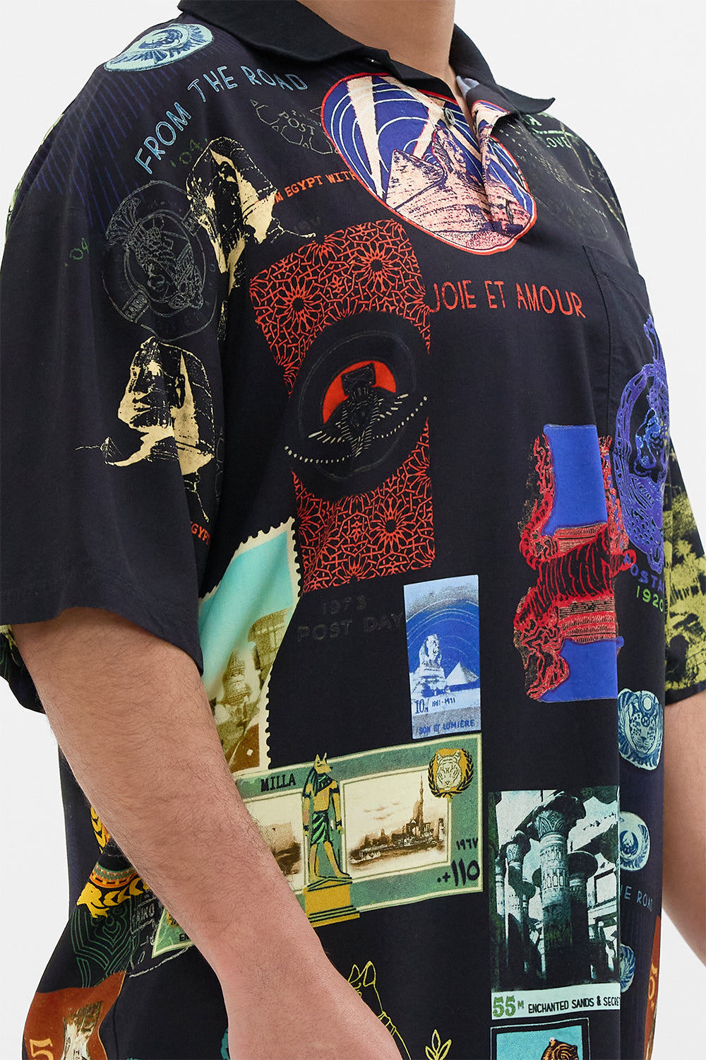 The CAMILLA MID LENGTH BOARDSHORT IMMORTAL INK in our  print.