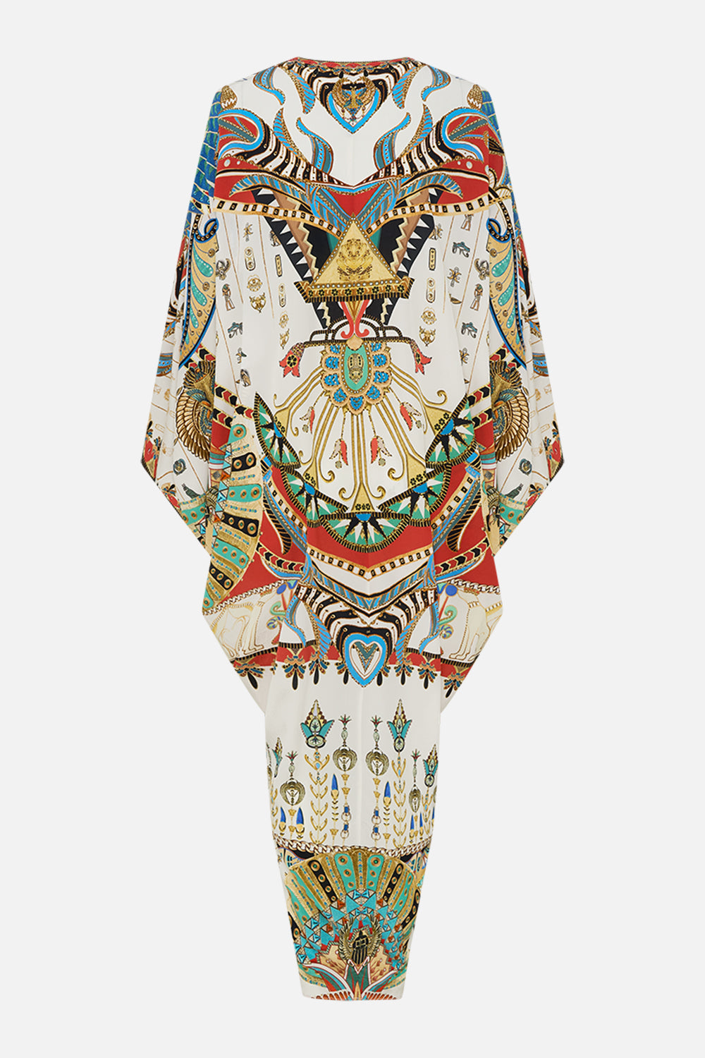 CAMILLA T-Shape Long Kaftan in Valley Of The Queens print