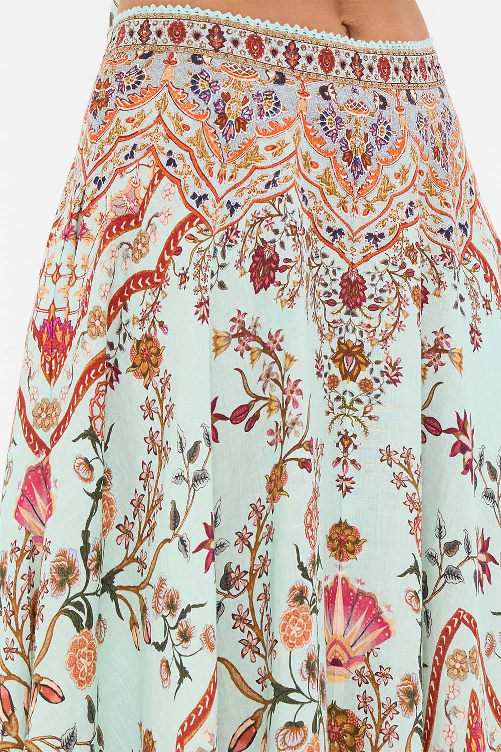 CAMILLA Maxi Circle Skirt in Weaving Worlds print