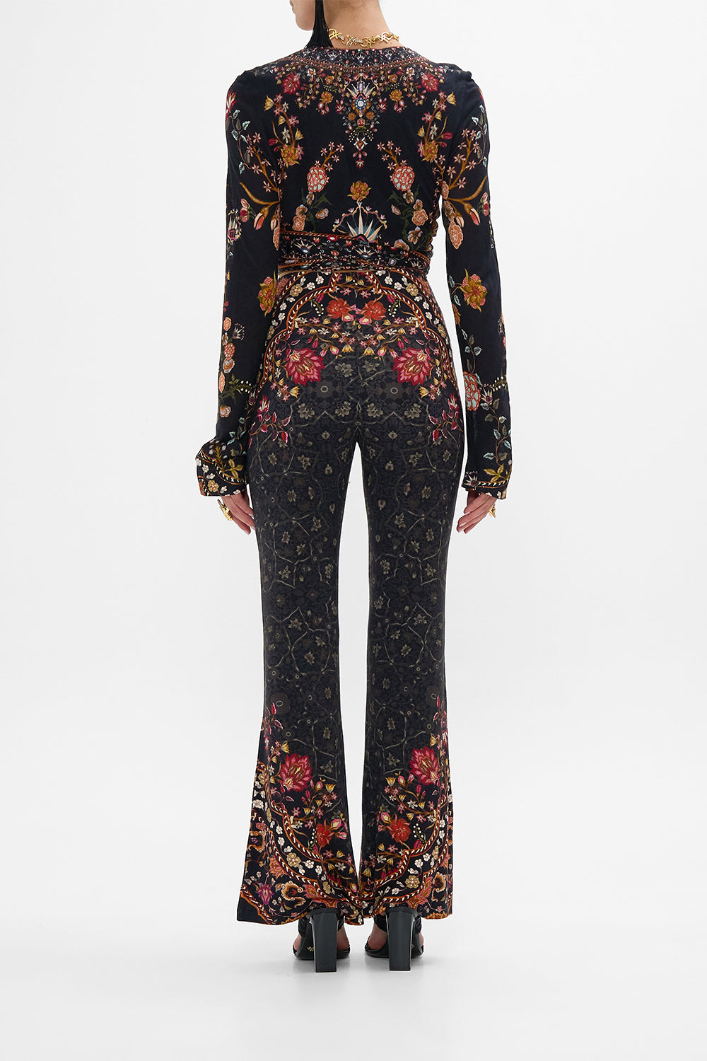 CAMILLA Long Sleeve Wrap Top in Loom to Tomb print