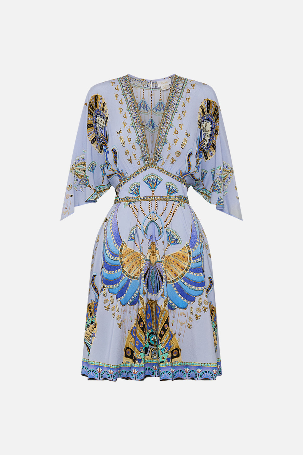 CAMILLA Lilac Short Waisted Dress in Under Scarab Skies print