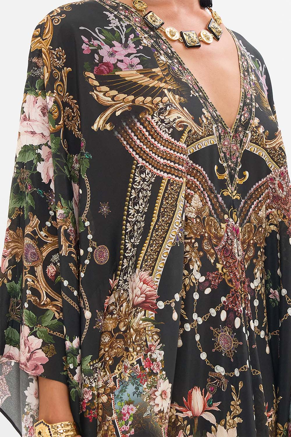 CAMILLA t shape kaftan in Dynasty Daze print. 