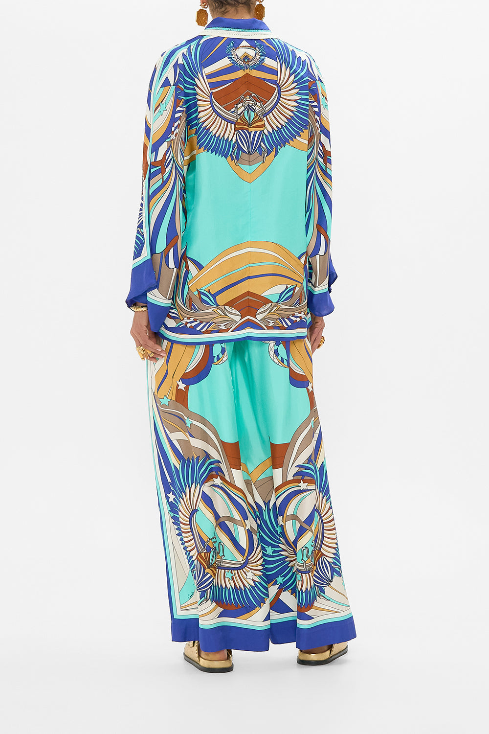 CAMILLA Wide Sleeve Blouse in Oasis Oracle print. 