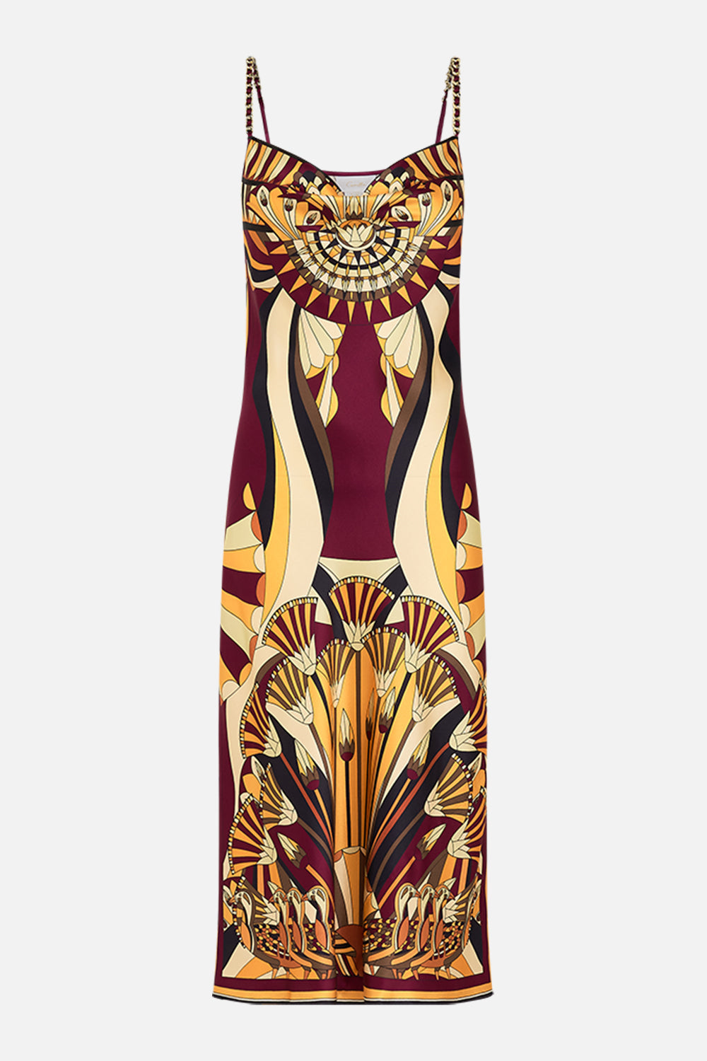CAMILA Long Bias Slip in Desert Delerium print. 
