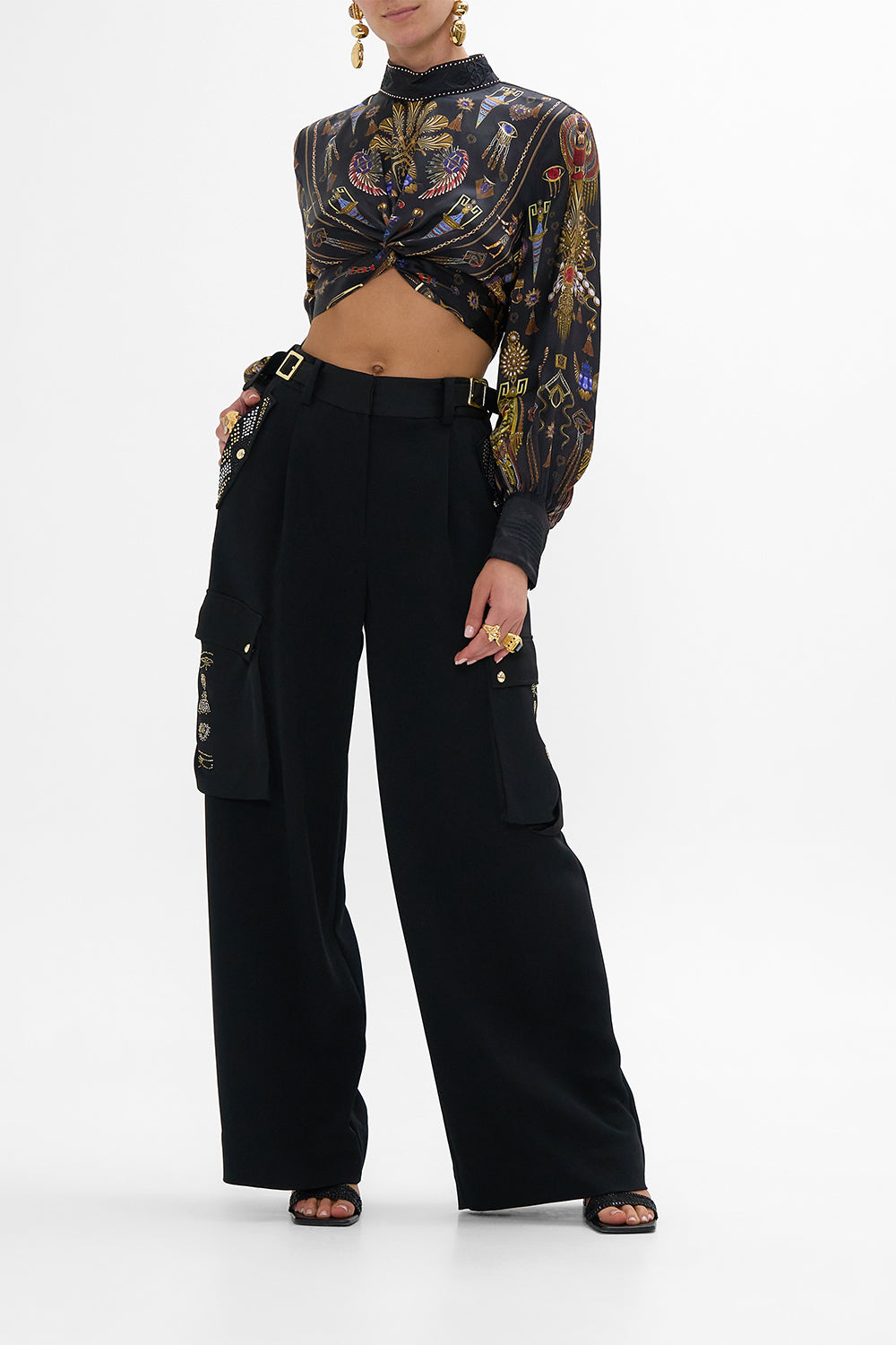 The CAMILLA MESH STRAIGHT LEG BEACH PANT OTTOMAN DYNASTY in our  print.