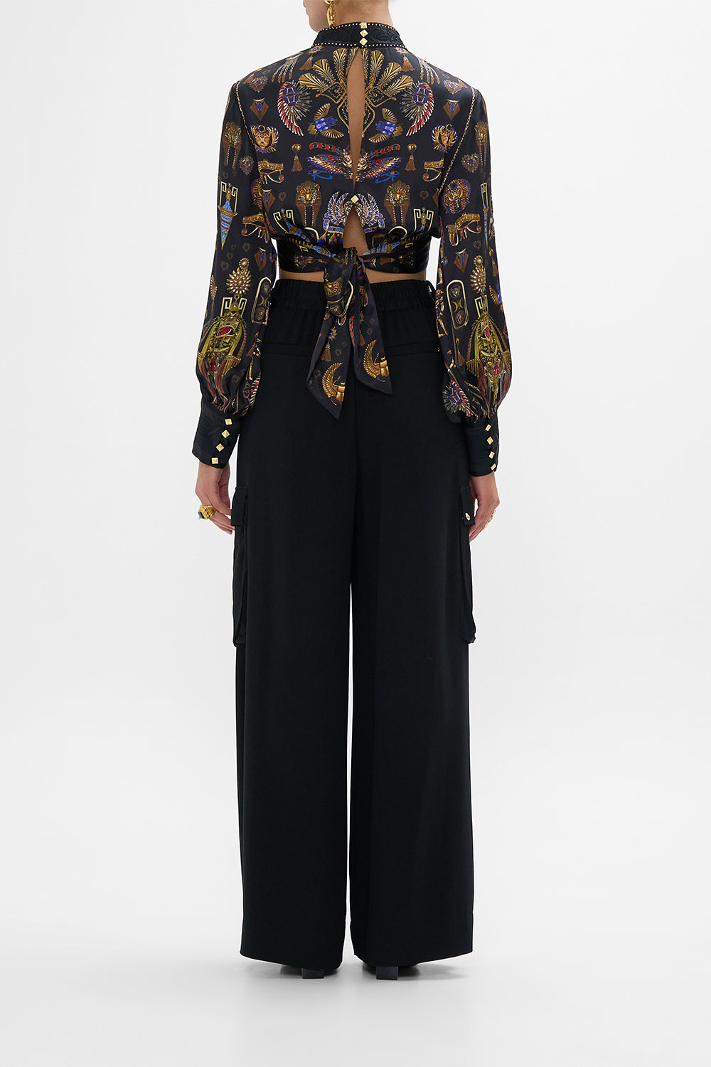 The CAMILLA MESH STRAIGHT LEG BEACH PANT OTTOMAN DYNASTY in our  print.