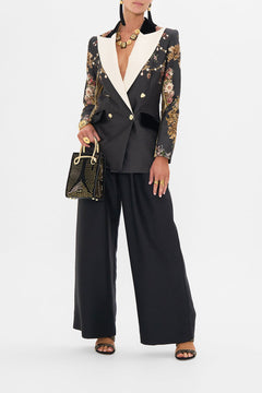 CAMILLA double breasted suit jacket in Dynasty Daze print. 