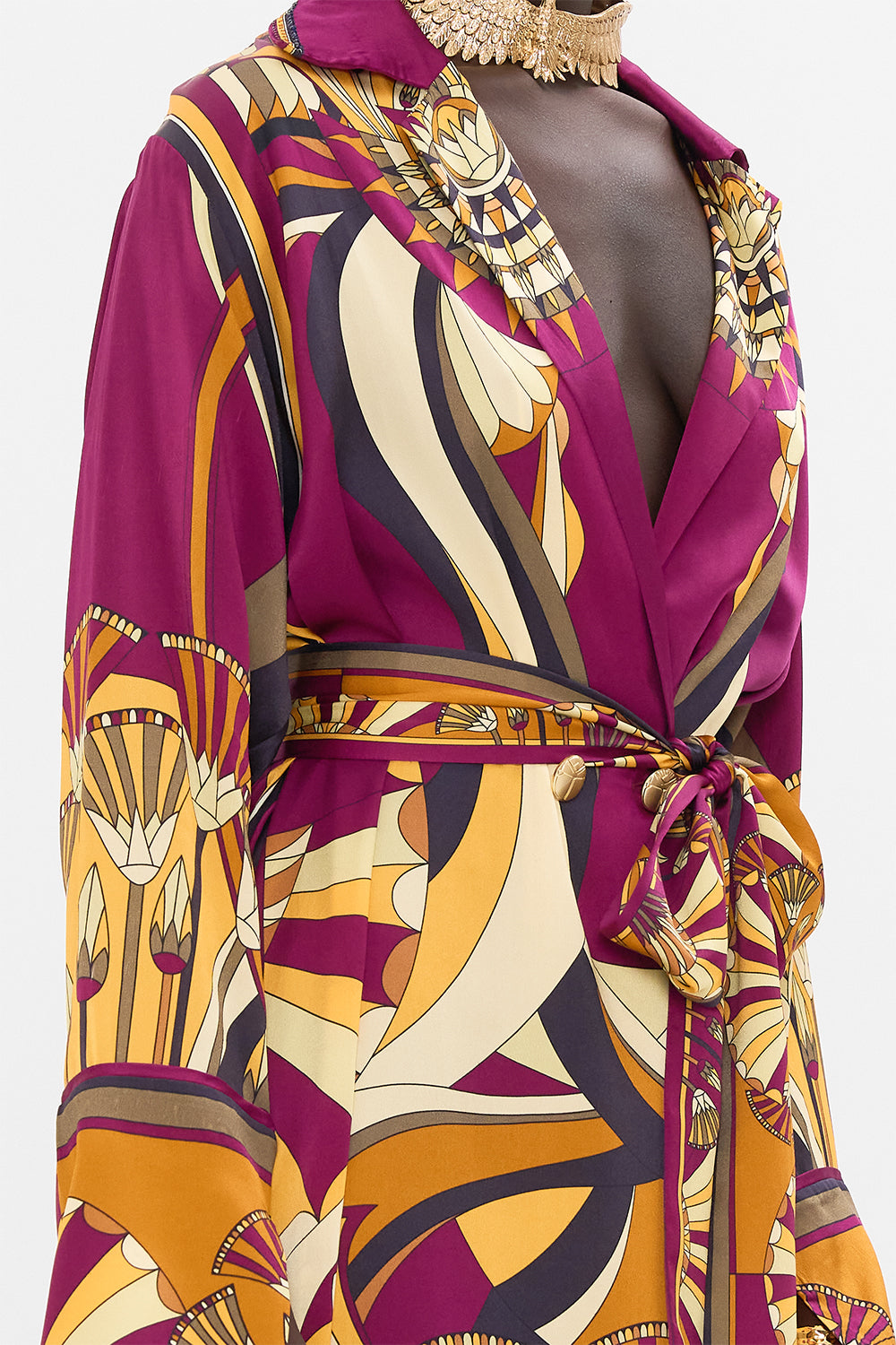 CAMILLA Split Cuff Soft Coat in Desert Delerium print. 