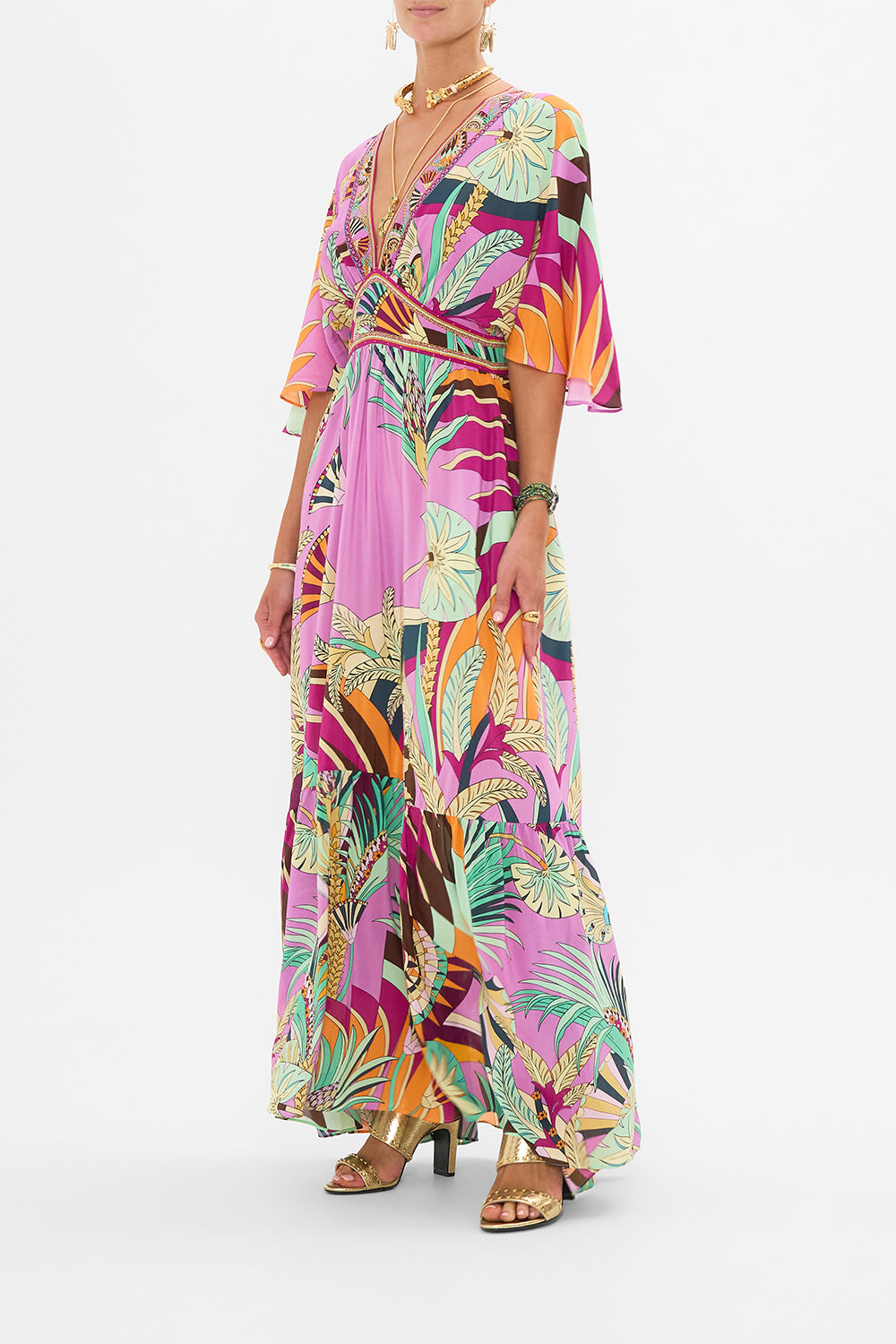 The CAMILLA LOUNGE PANT DESERT DELIRIUM in our  print.