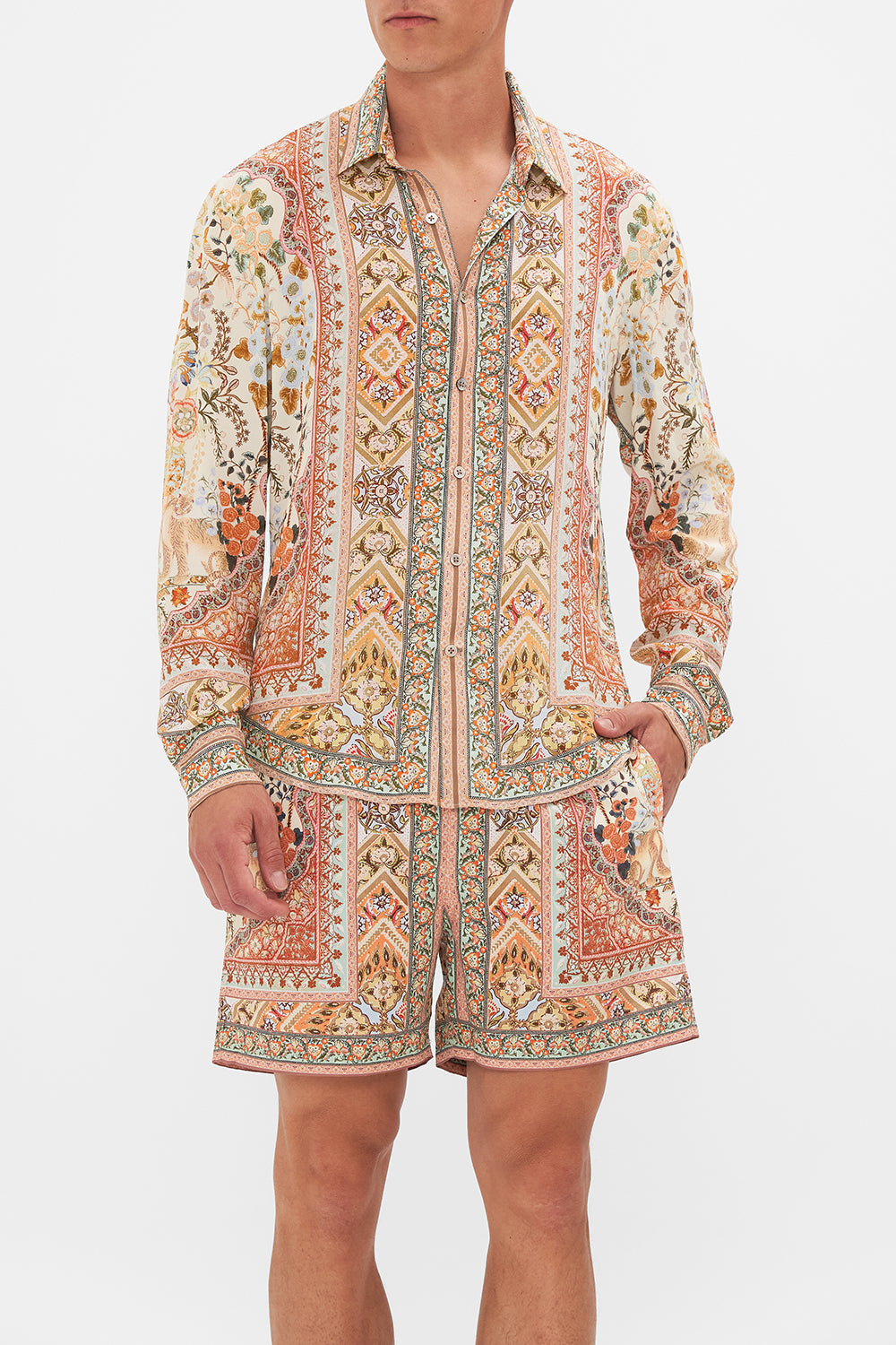 CAMILLA Collared Long Sleeve Shirt in Honour of Heirlooms print