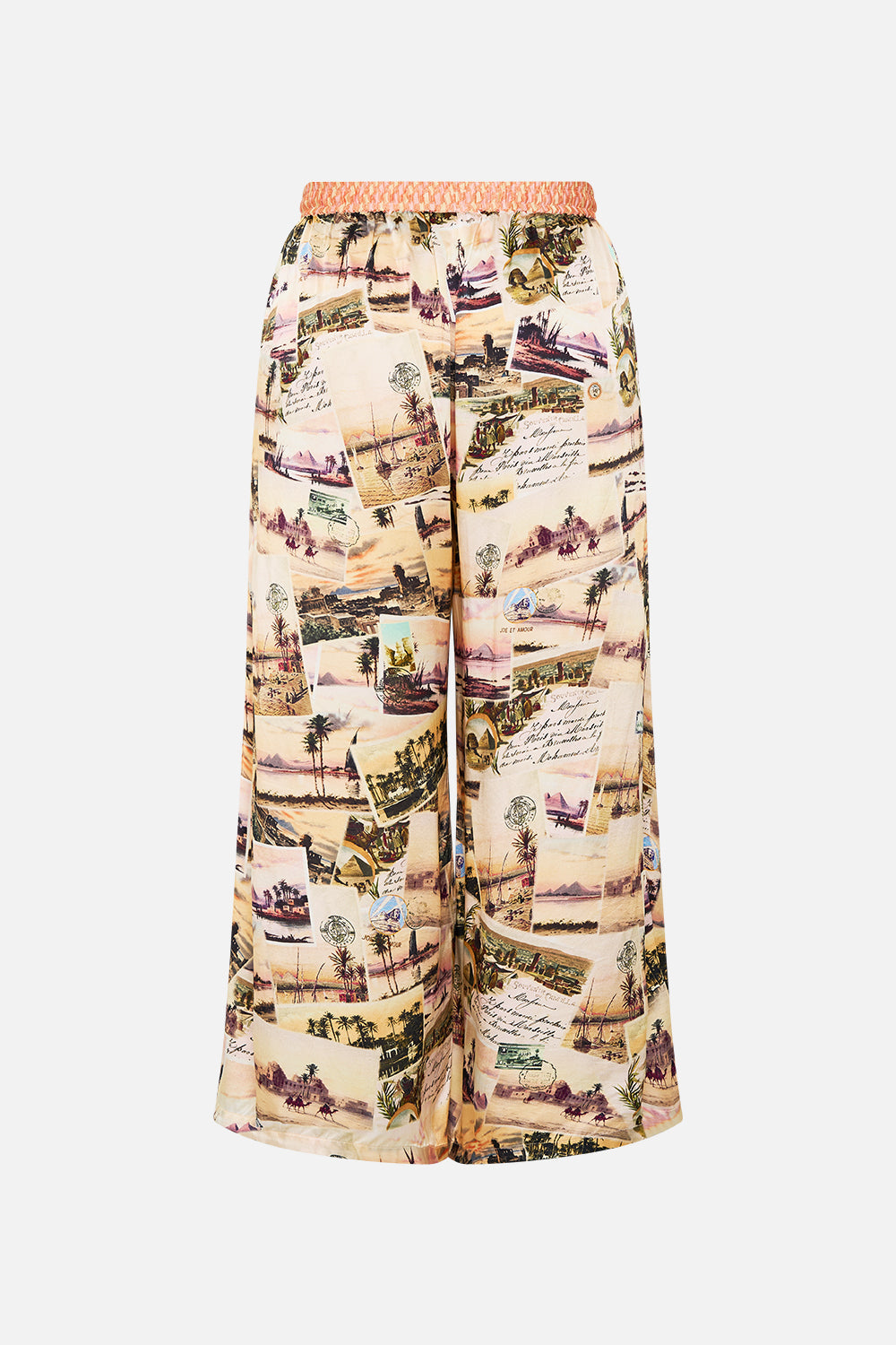 The CAMILLA CORSET WAIST WIDE LEG PANT BOTANICAL BALLADS in our  print.
