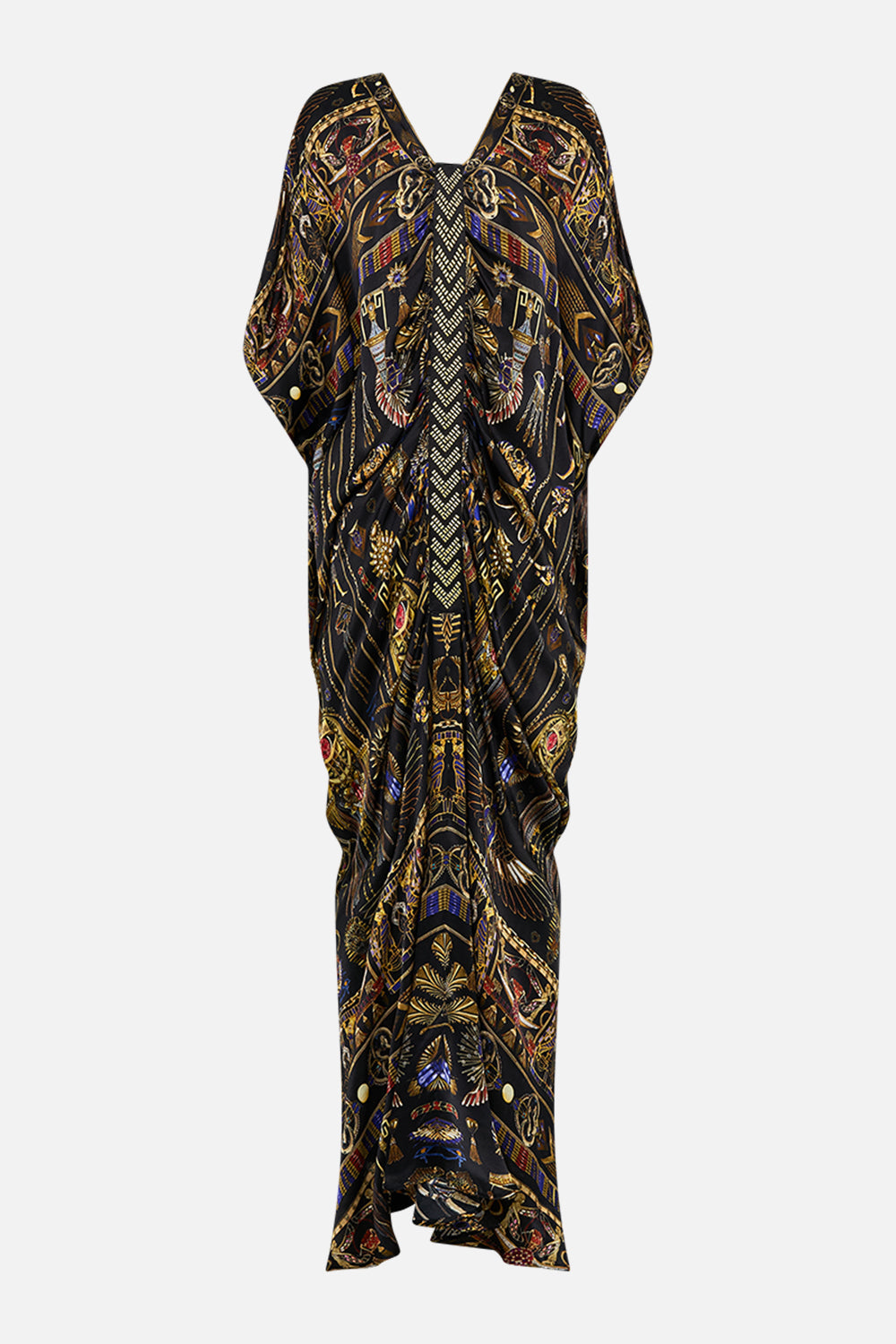 CAMILLA Kaftan With Front Tab Detail in Cartouche Kingdrom print. 